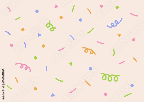 Fototapeta Vector illustration of colorful confetti.