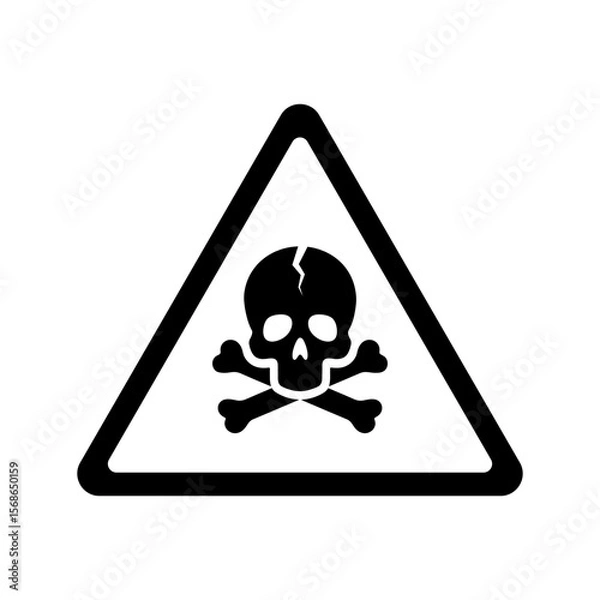 Fototapeta Hazard and Toxicity Warning Sign on Transparent Background for Safety and Caution