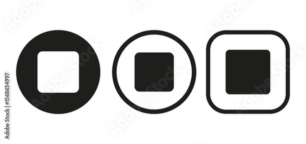 Obraz Stop icon illustration: square button graphic