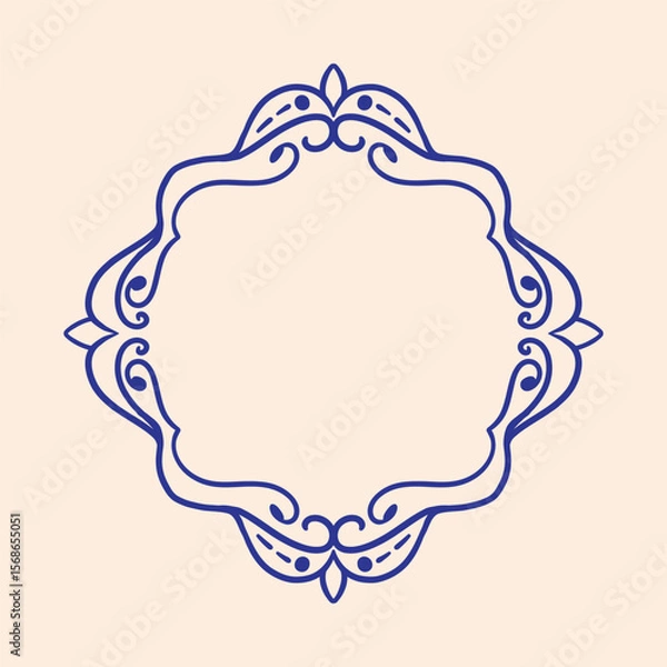 Obraz Elegant blue frame illustration for invitations and design