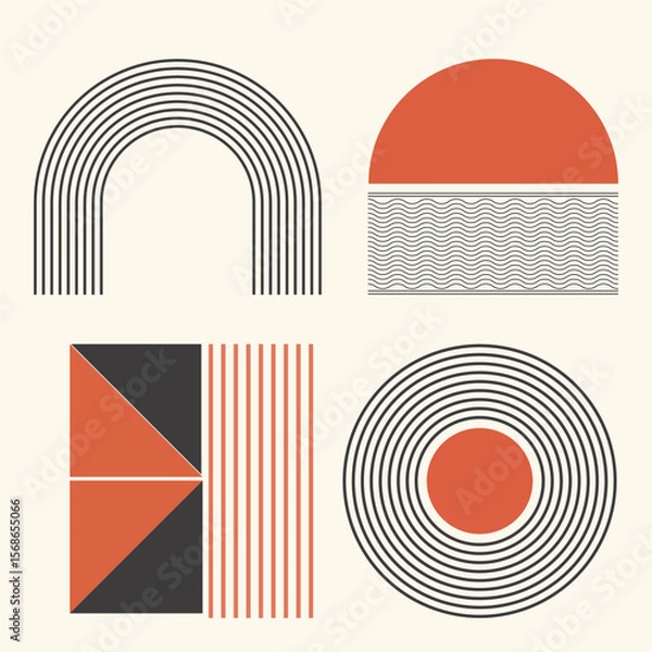 Obraz Abstract geometric shapes art illustration