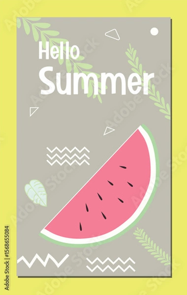 Obraz Hand-drawn watermelon slice illustration for season