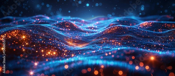 Obraz Abstract digital wave pattern.