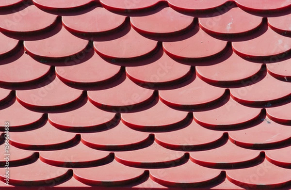 Fototapeta Red plastic playground roof