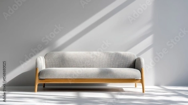 Fototapeta Modern Sofa with Sunlight and Shadow