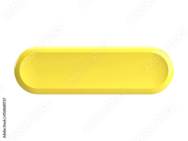 Fototapeta An isolated, empty yellow plastic food container with a blank button design