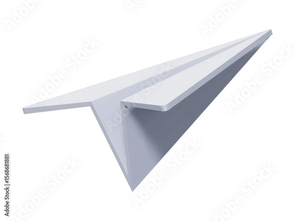 Fototapeta White background features an isolated paper airplane symbolizing freedom, travel, or business flight