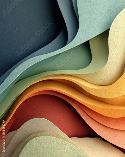Fototapeta Abstract Layered Paper Art Design