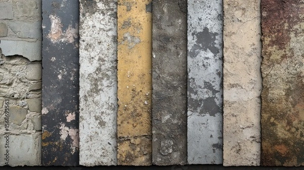Fototapeta Assorted stone textures displayed