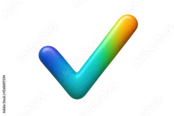 Fototapeta Green checkmark indicating positive verification, validation against transparent backdrop