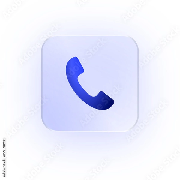 Fototapeta Glassmorphism Icon Call Phone Icon Phone Call Icon Soft Shadow Glassmorphic Telephone Icon Dial Icon Contact Icon Talk Icon Voice Icon Communication Icon Phone Icon