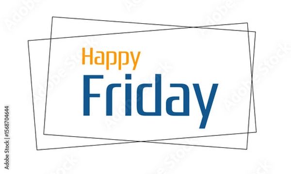 Fototapeta Happy Friday - Fireworks - Today, Day, weekdays, calender, Lettering, Handwritten, vector for greeting.happy friday in simple style 