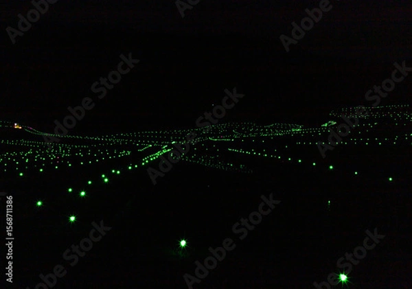 Obraz 棚田にきらめくイルミネーション