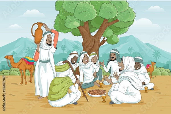Obraz Gathering Under the Desert Tree