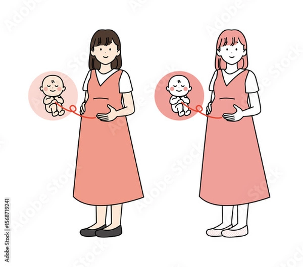 Obraz 赤ちゃんと妊婦さんのセット