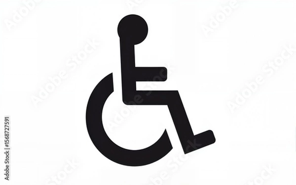 Fototapeta Wheelchair accessibility icon for disability support and public spaces isolated on transparent background. High quality