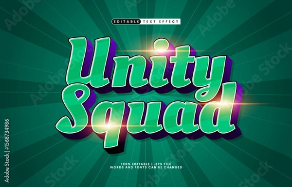 Obraz unity squad editable text effect with a team and sport text effect