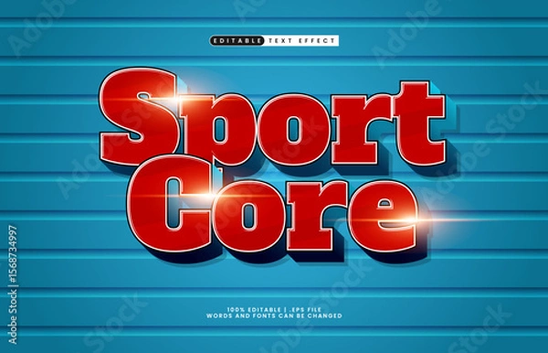 Obraz sport core editable text effect with a team and sport text effect