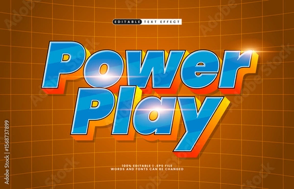 Obraz power play editable text effect with a team and sport text effect