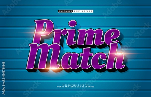 Obraz prime match editable text effect with a team and sport text effect