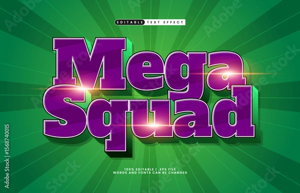 Obraz mega squad editable text effect with a team and sport text effect
