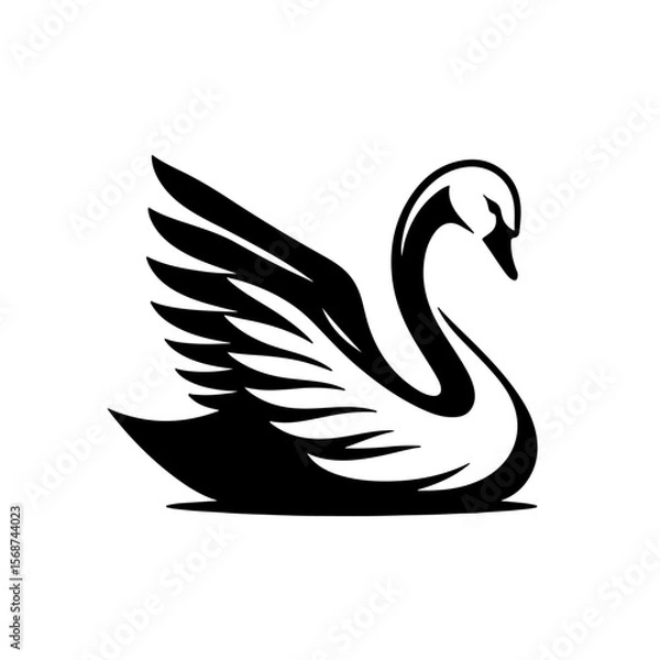 Obraz swan silhouette , swan vector