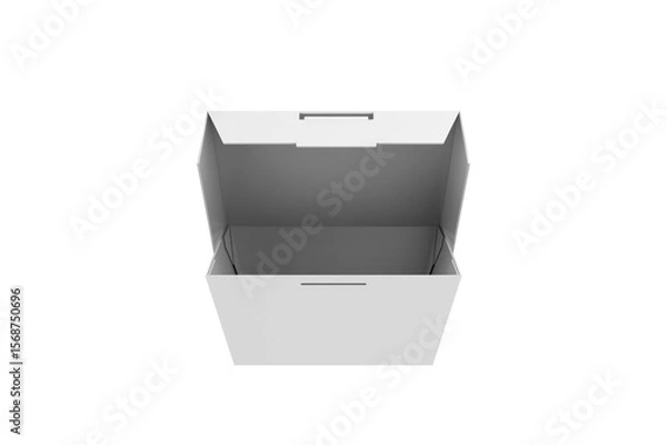Obraz Opened Paper Food Box Mockup isolated on White Background. 3d illustration