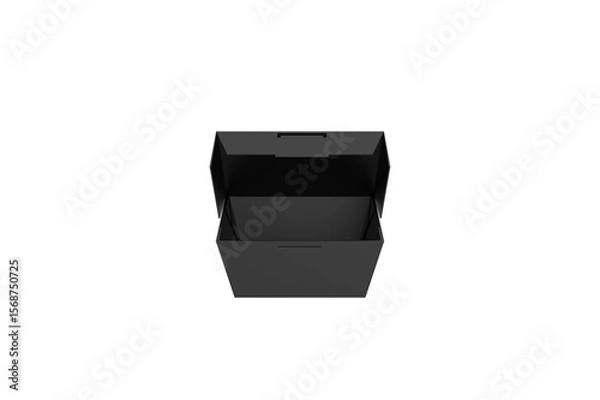 Obraz Opened Paper Food Box Mockup isolated on White Background. 3d illustration
