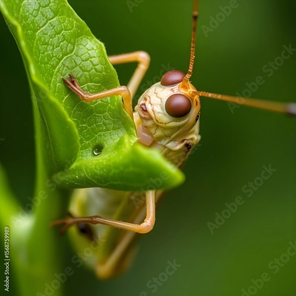 Fototapeta grasshopper on leaf