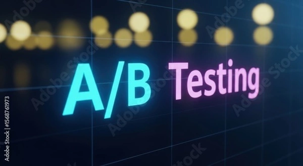 Obraz The words ab testing are displayed in neon colors