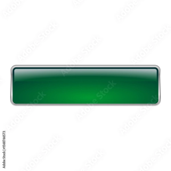 Obraz UI asset image vector png template green rectangular 3D long button