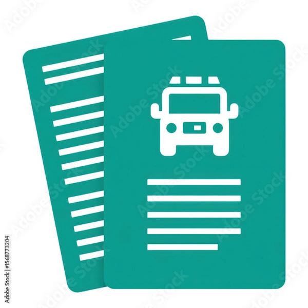 Fototapeta Teal emergency report form icon for managing medical expenses and insurance claims. This document symbolizes vital paperwork needed quickly for an unforeseen health crisis or financial emergency