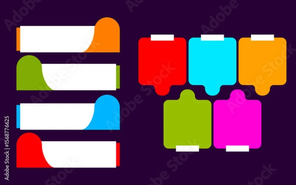 Fototapeta Infographic business promotion colorful abstract shapes ideal for impactful presentations.