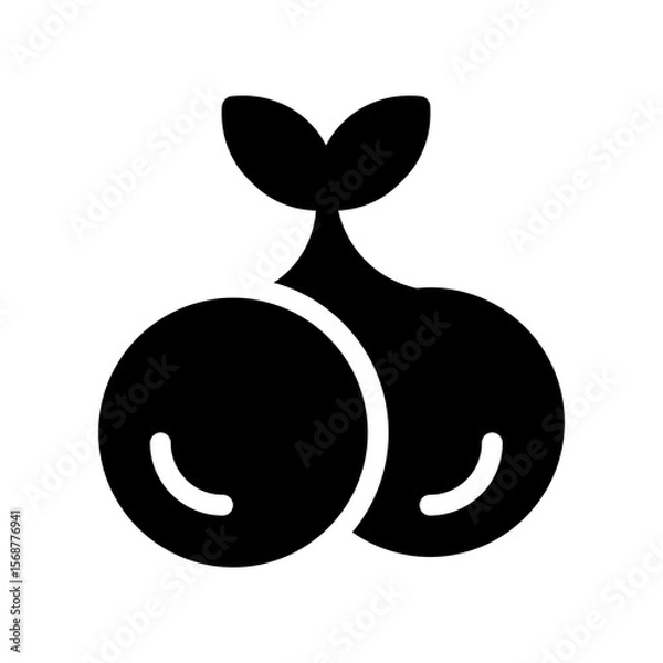 Fototapeta icon cherry with style glyph