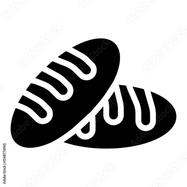 Fototapeta icon bread with style glyph
