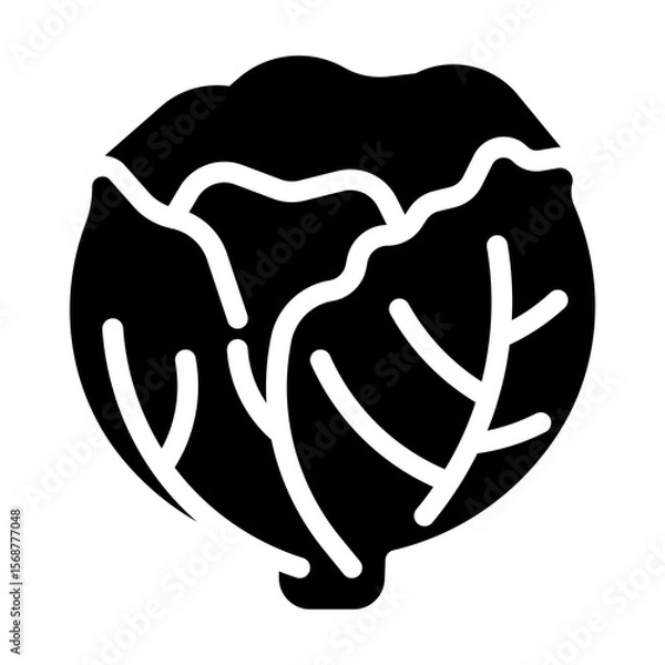 Fototapeta icon lettuce with style glyph