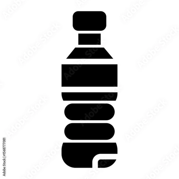 Fototapeta icon bottle with style glyph