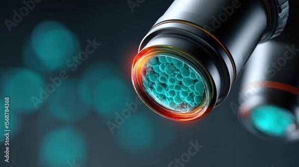 Fototapeta Microscope camera observations of cellular structures close-up images from industrial lab