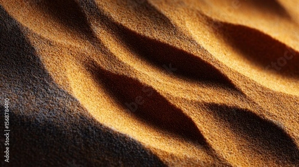 Fototapeta Tiny insect footprints in sun-scorched sand a macro photography perspective