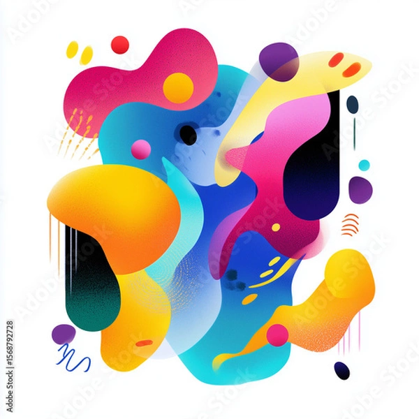 Fototapeta abstract colorful splashes background. Generative AI