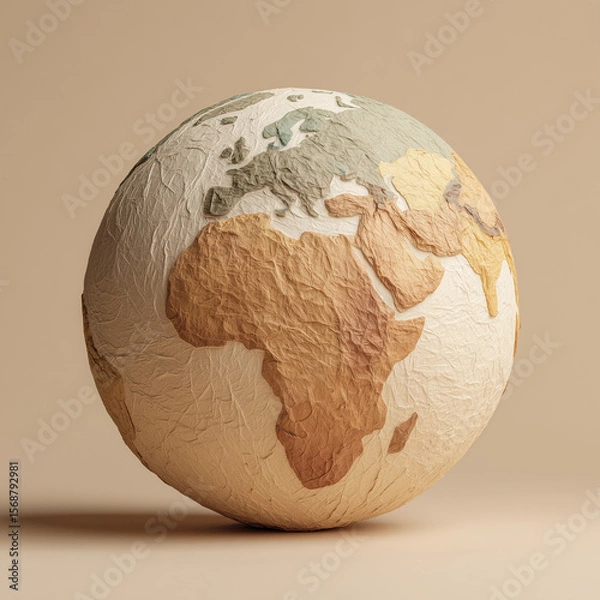 Fototapeta golden globe isolated on white. Generative AI