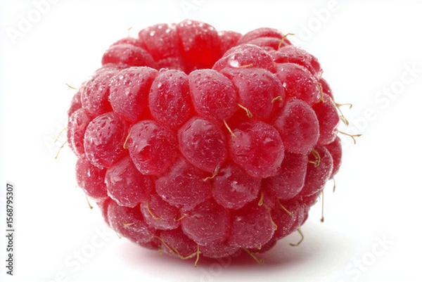 Fototapeta raspberry on white background. Generative AI