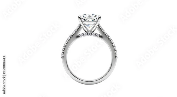 Obraz Diamond engagement ring side view