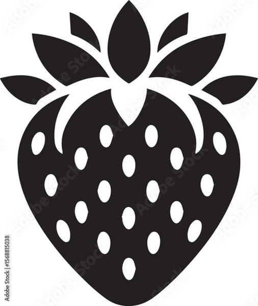 Fototapeta silhouette of a strawberry vector, strawberry illustration, strawberry vector