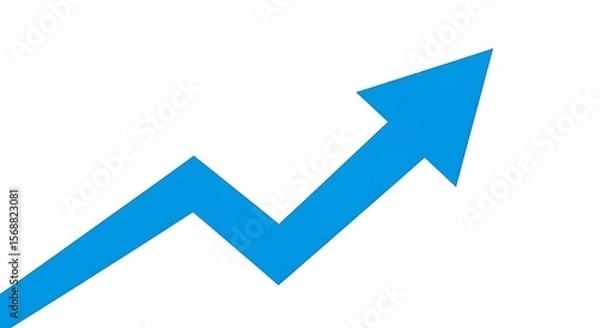Fototapeta Arrow Pointing Up Showing Growth or Increase on White