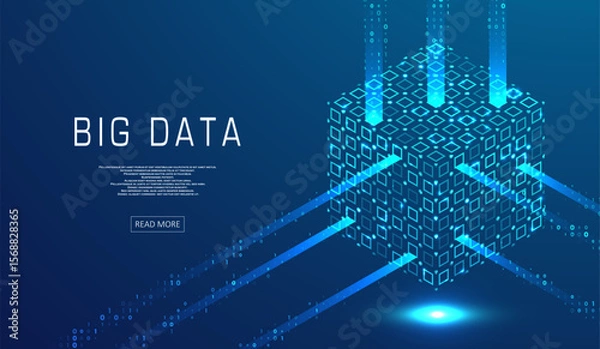 Obraz Abstract big data visualization. Big data code representation. Futuristic network or business analytics. Graphic concept for your design
