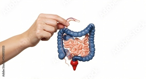Fototapeta Hand shows and holds the Appendix 