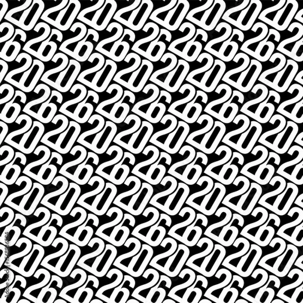 Obraz A simple pattern with white numbers on a black background