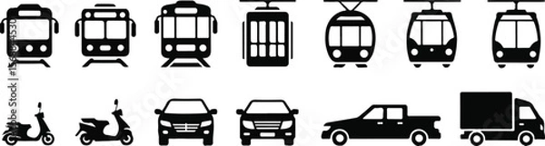 Fototapeta Transportation thin line icons. Editable stroke. Pixel perfect.