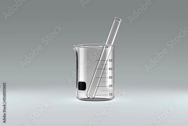 Fototapeta Test tube inside empty beaker